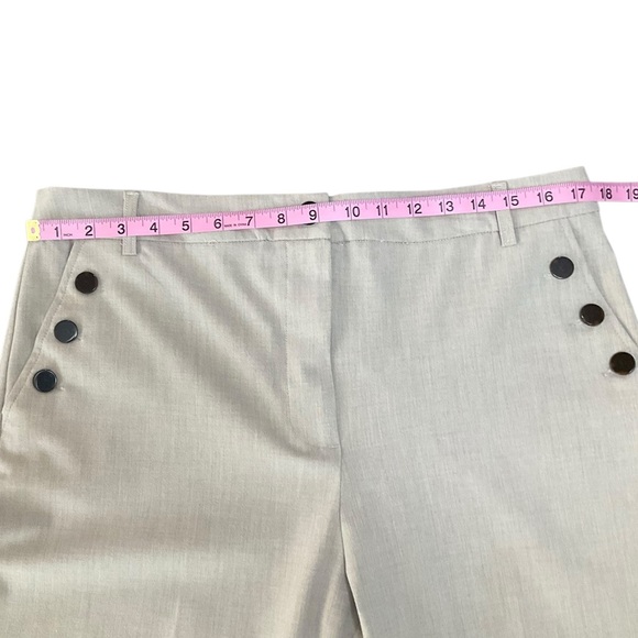 Women's Wide-Leg Pants Buttons Crop Beige - Picture 4 of 10